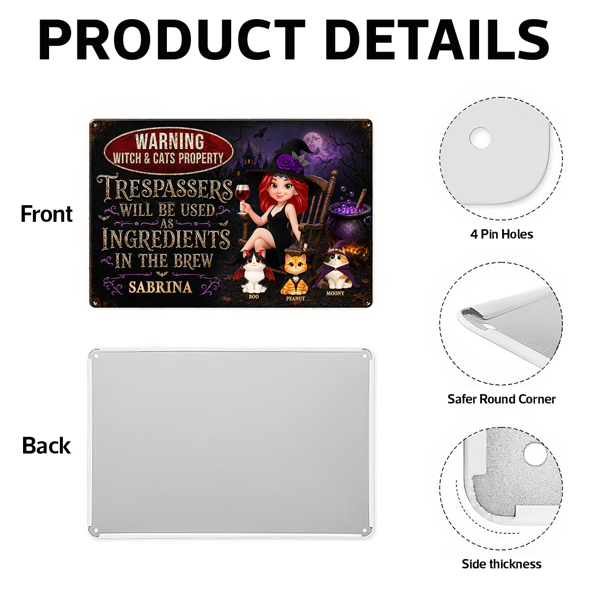 Trespassers Will Be Used As Ingredients In The Brew - Personalized Metal Sign - Halloween Decor Gift