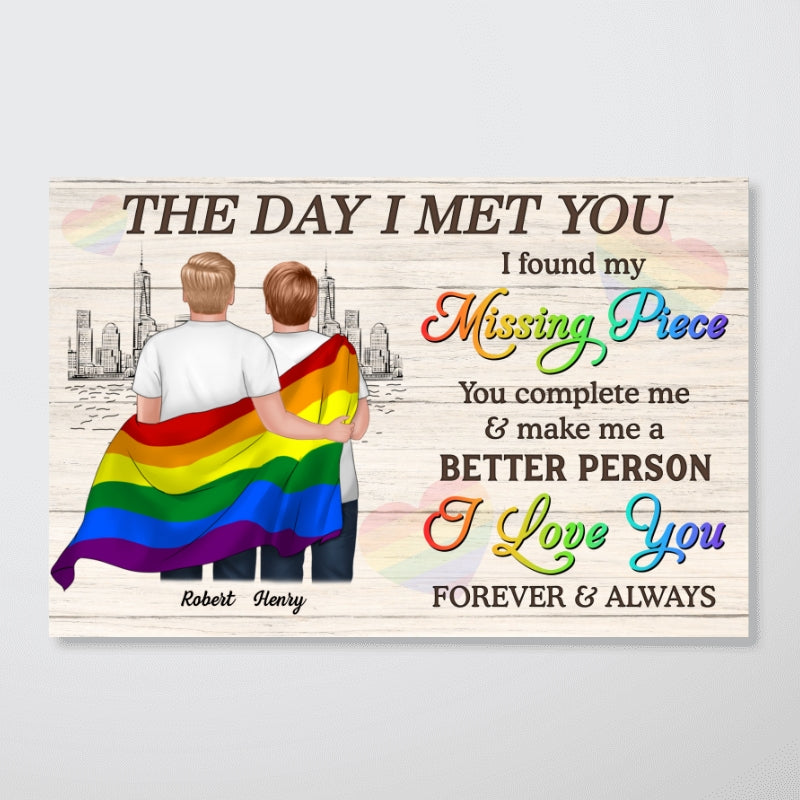 Pride Month LGBTQ+ Couple The Day I Met You Personalized Poster, Gift For Couple