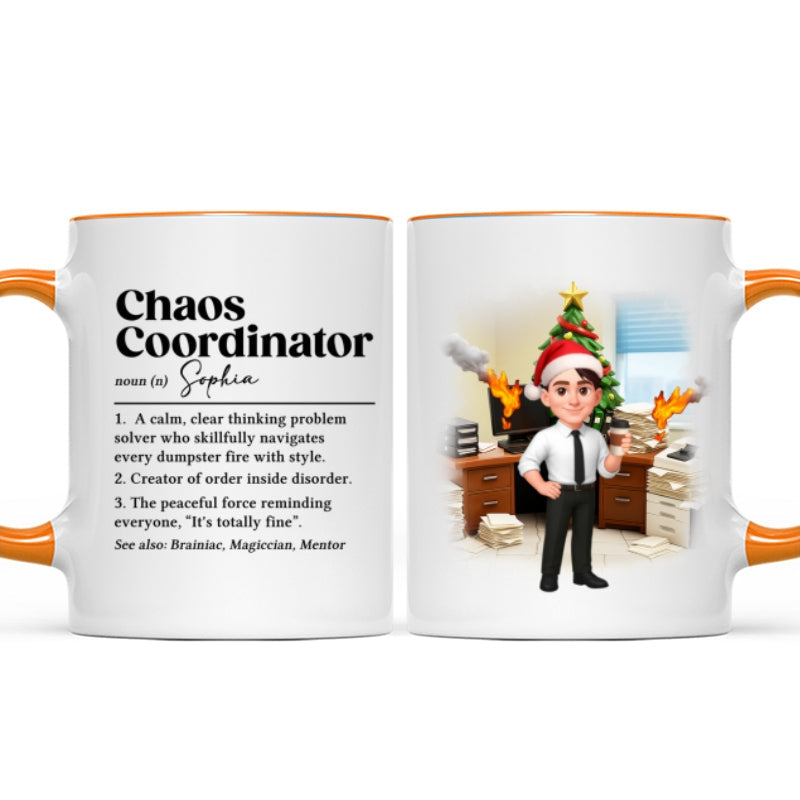 Chaos Coordinator Definition Office Humor - Personalized Mug - Christmas Gift for Coworkers, Husband, Wife, Daughter, Son, Friends
