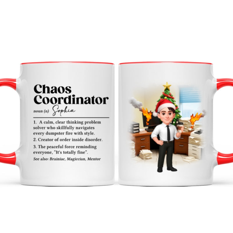 Chaos Coordinator Definition Office Humor - Personalized Mug - Christmas Gift for Coworkers, Husband, Wife, Daughter, Son, Friends