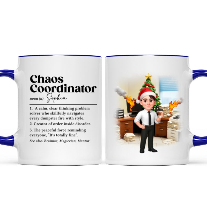 Chaos Coordinator Definition Office Humor - Personalized Mug - Christmas Gift for Coworkers, Husband, Wife, Daughter, Son, Friends