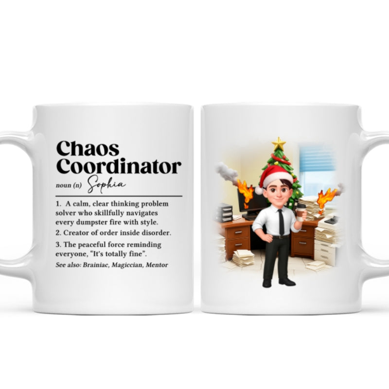 Chaos Coordinator Definition Office Humor - Personalized Mug - Christmas Gift for Coworkers, Husband, Wife, Daughter, Son, Friends