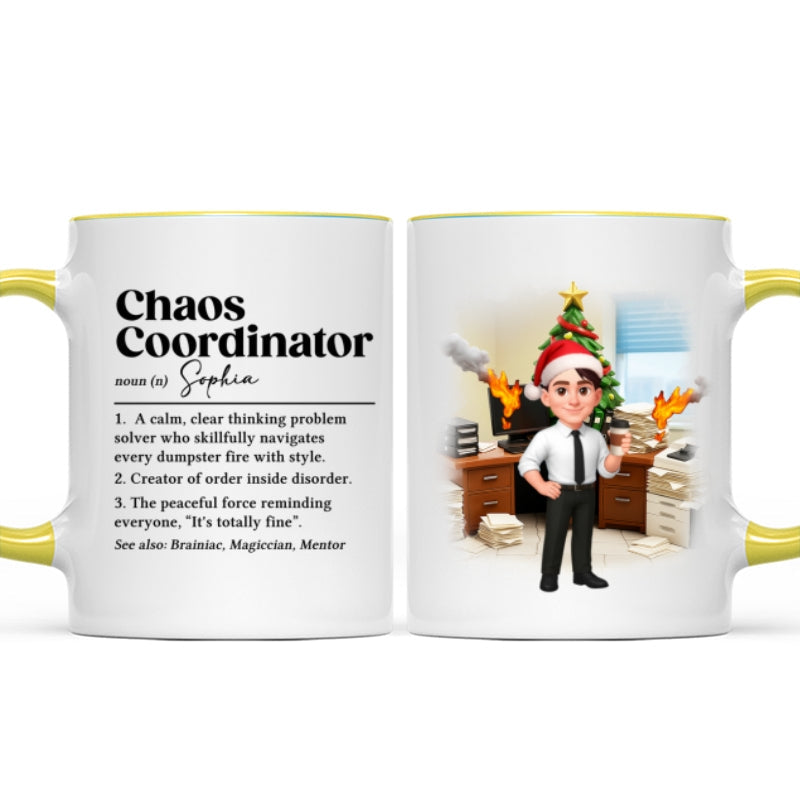Chaos Coordinator Definition Office Humor - Personalized Mug - Christmas Gift for Coworkers, Husband, Wife, Daughter, Son, Friends