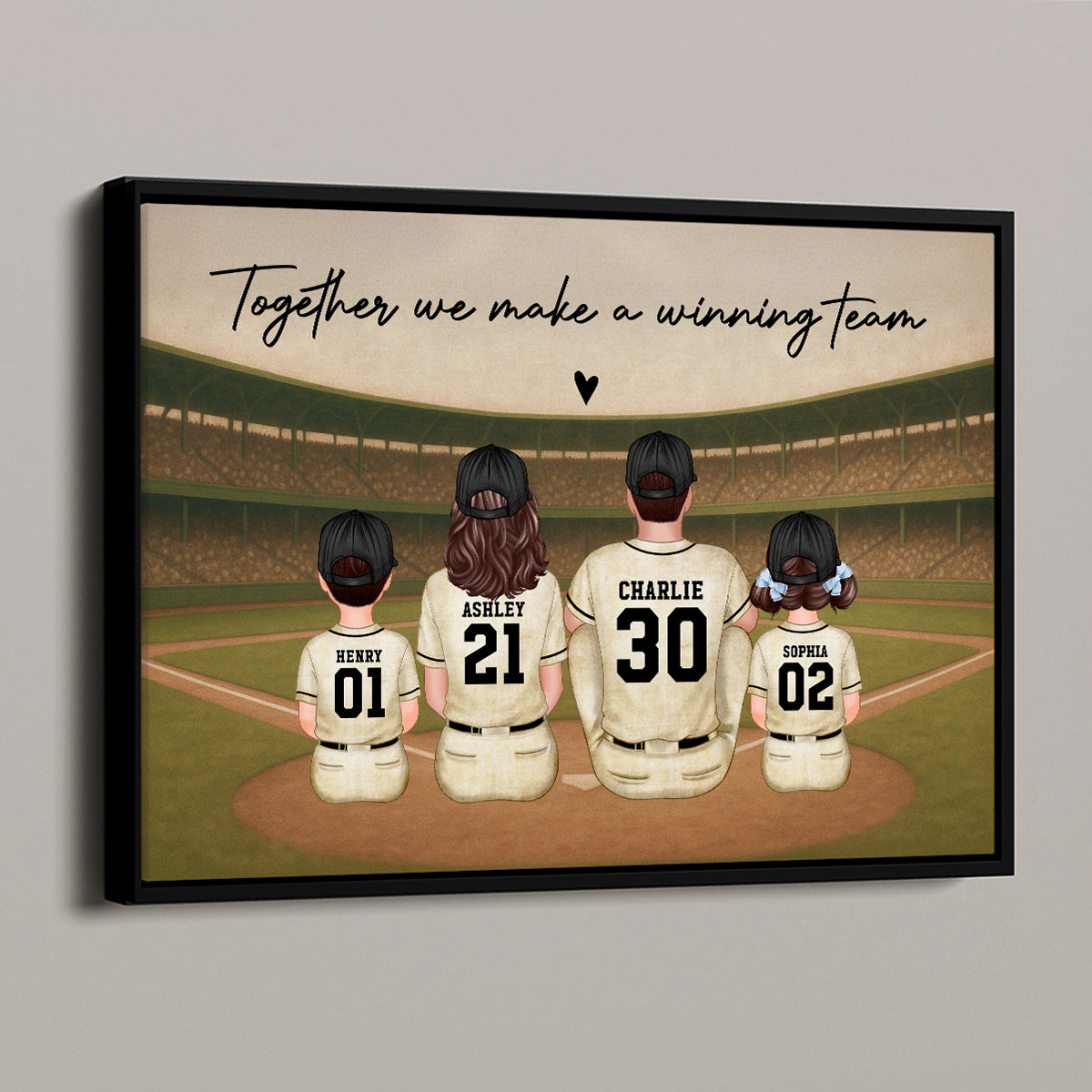 Retro Vintage Baseball Family Personalized Poster