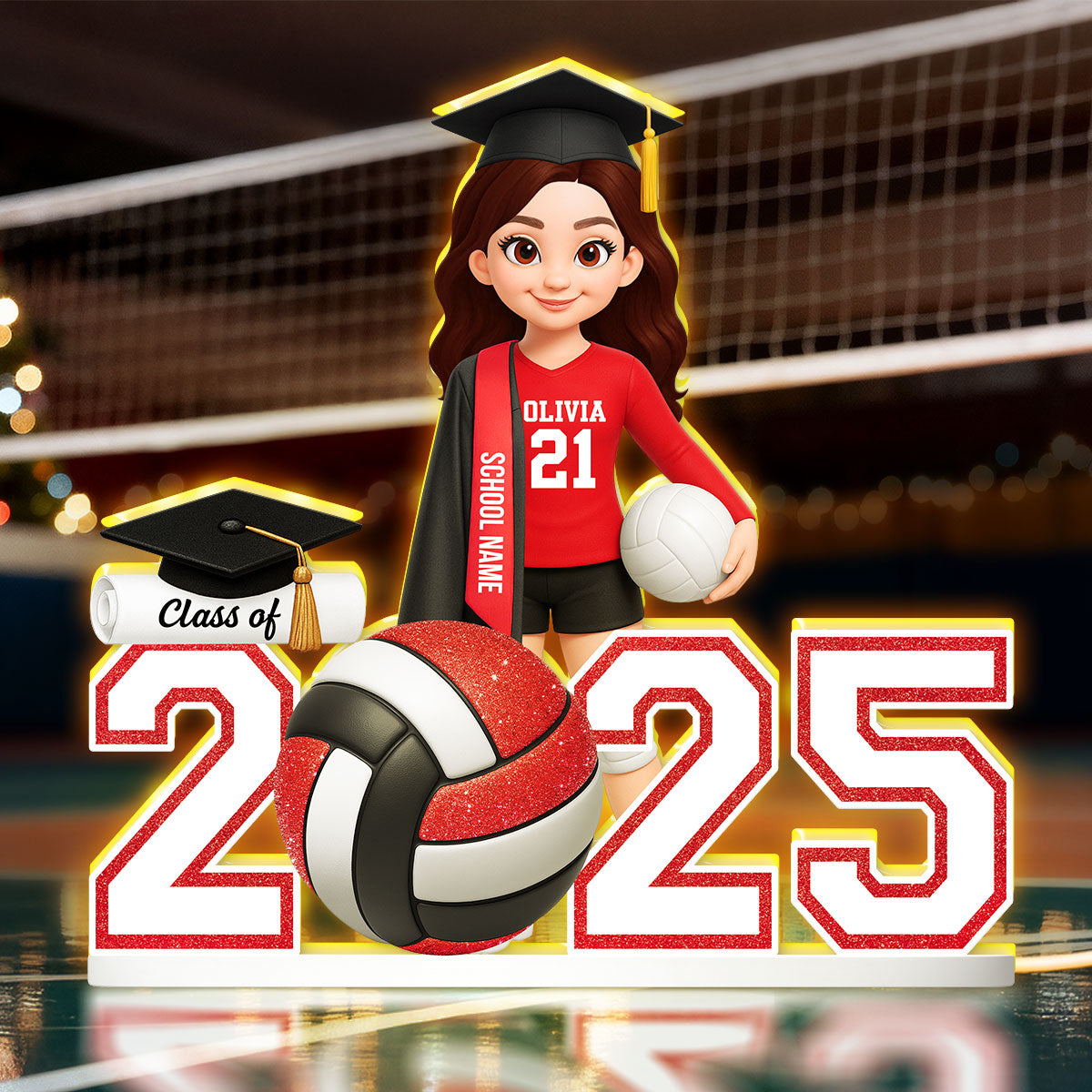 Senior Volleyball Player Graduation - Personalized Light Box - Christmas Gift Graduation Gift
