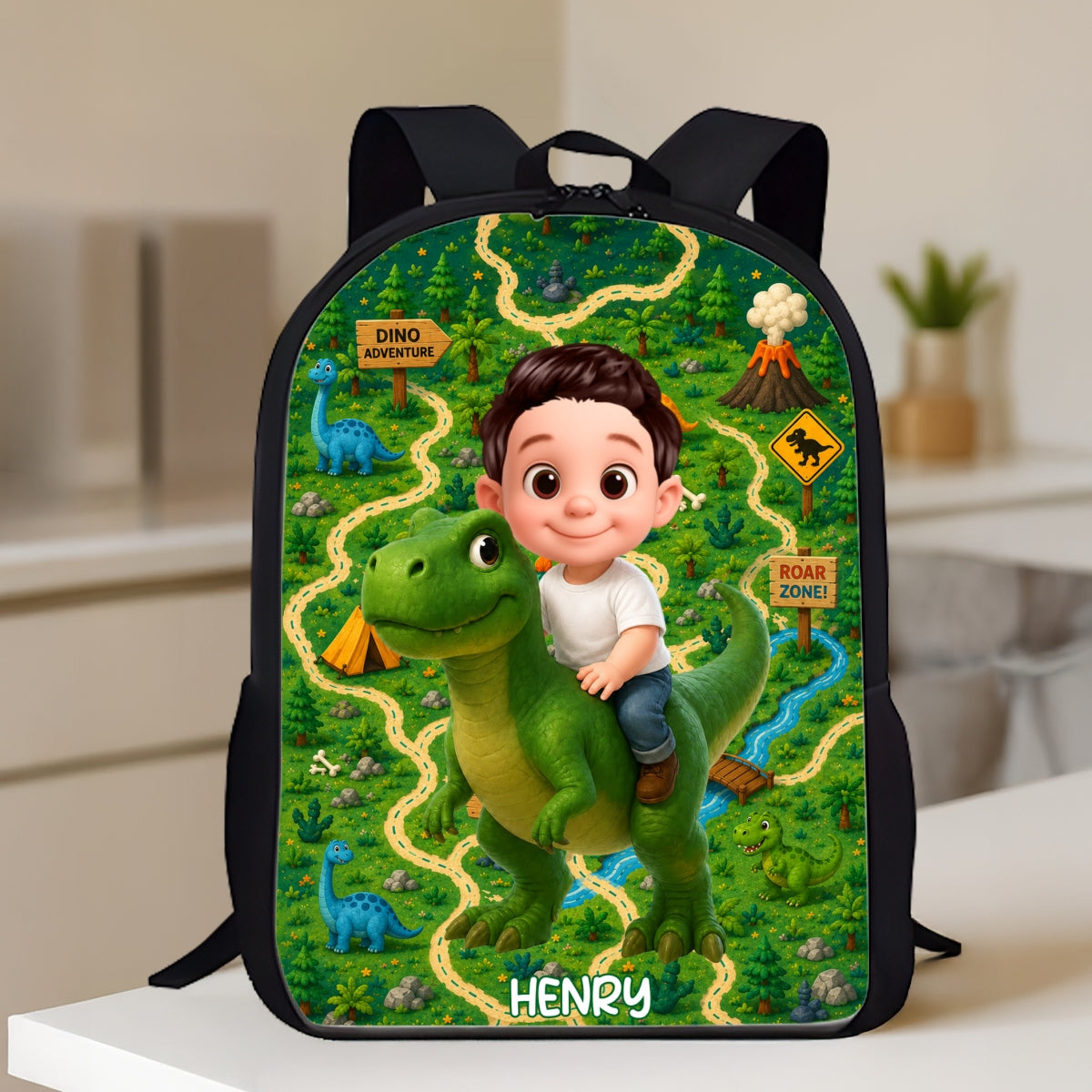 Dinosaur Adventure for Boys Girls - Personalized Backpack - Back to School Backpack for Kids