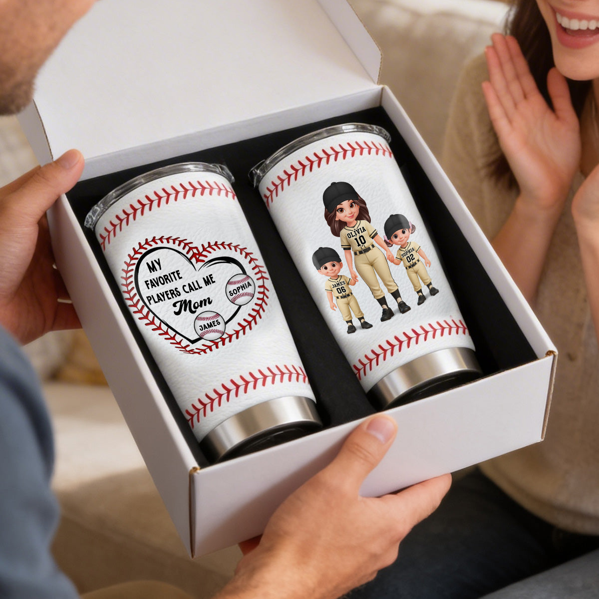 My Favorite Baseball Player Calls Me Mom - Personalized Tumbler - Mother's Day Gift For Baseball Mom