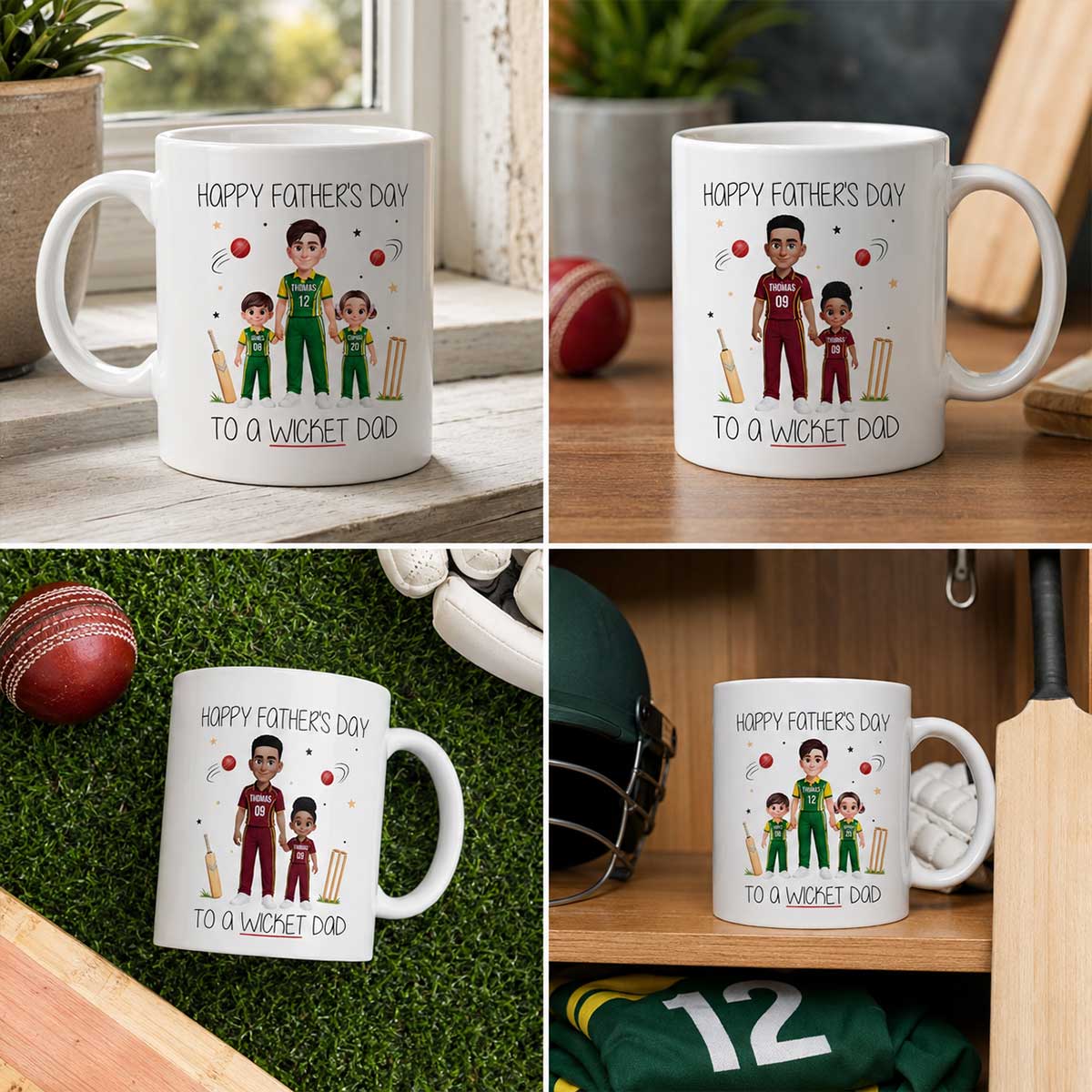 Happy Father's Day To A Wicket Dad - Personalized Mug - Father's Day Gift For Cricket Dad