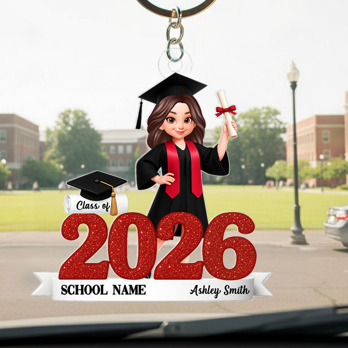 Class Of 2025 2026 3D Effect Senior - Personalized Acrylic Keychain - Gift for Senior