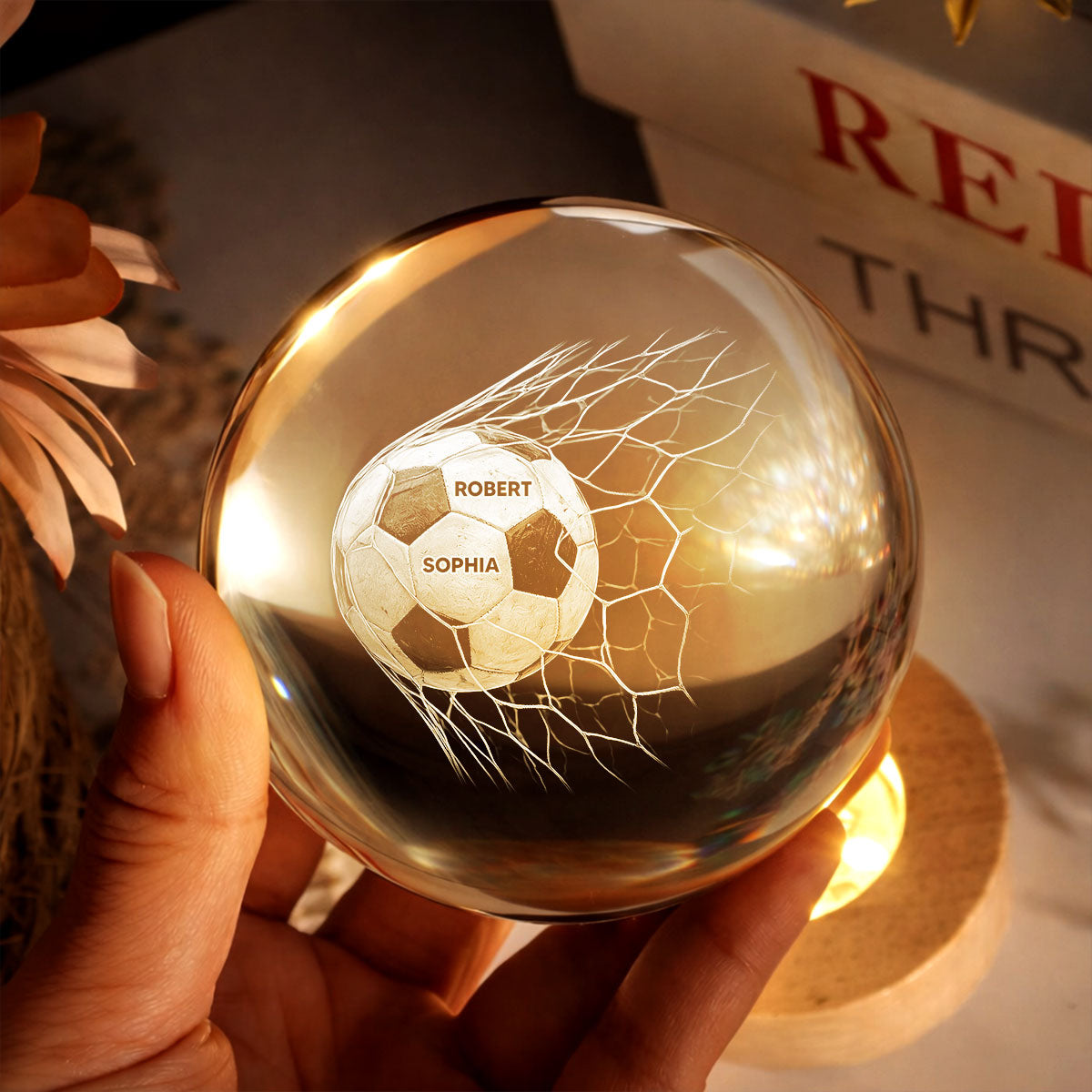 You're Our Best Goal Soccer Mom - Personalized Crystal Ball LED Night Light - Gift For Soccer Mom