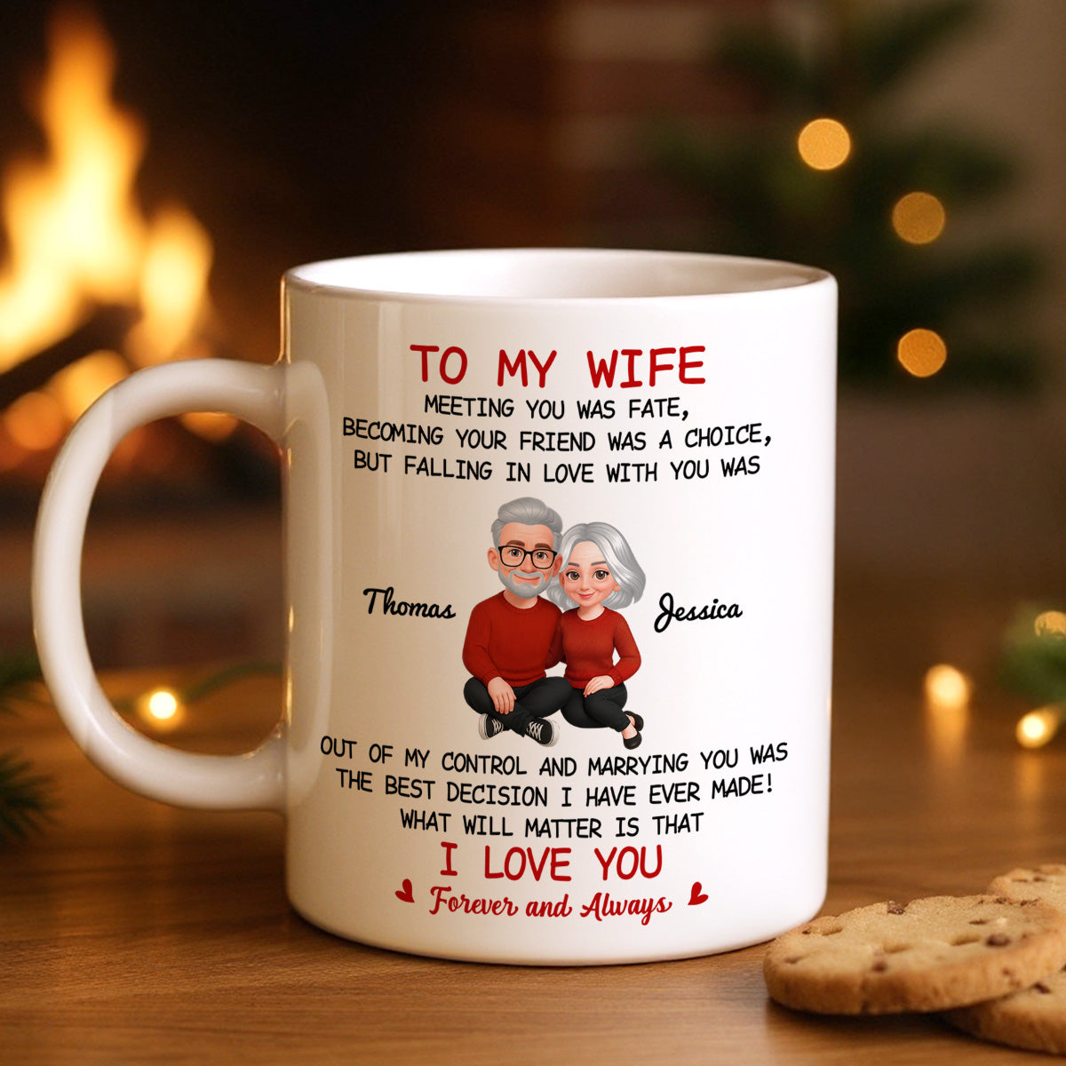 To My Wife My Husband Meeting You Was Fate - Personalized Mug - Gift For Couple, Gift For Him, For Her