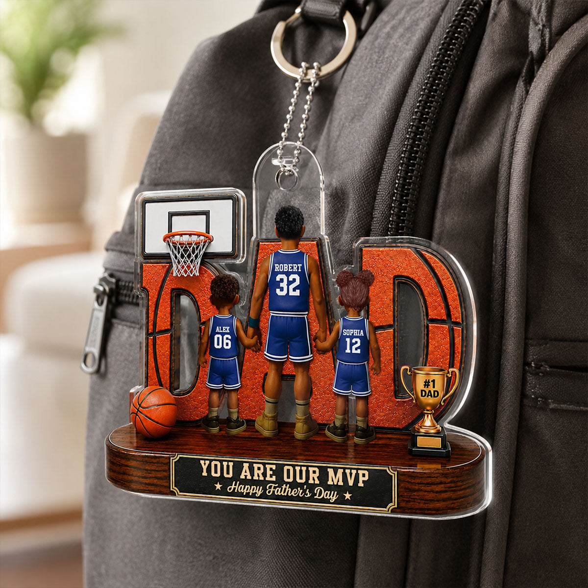 Basketball Dad Legend You Are Our MVP - Personalized Acrylic Car Hanger - Father's Day Gift For Dad, Husband, Basketball Fans