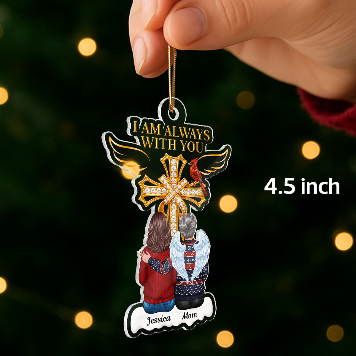 Always With You Family 3D Crystal Effect - Personalized Acrylic Ornament