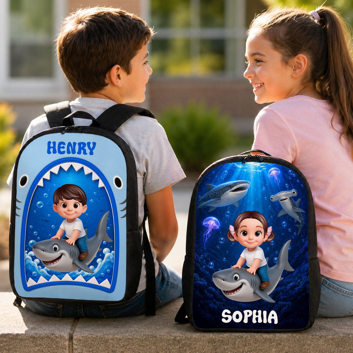 Baby Shark For Boys Girls - Personalized Backpack - Back to School Backpack for Kids