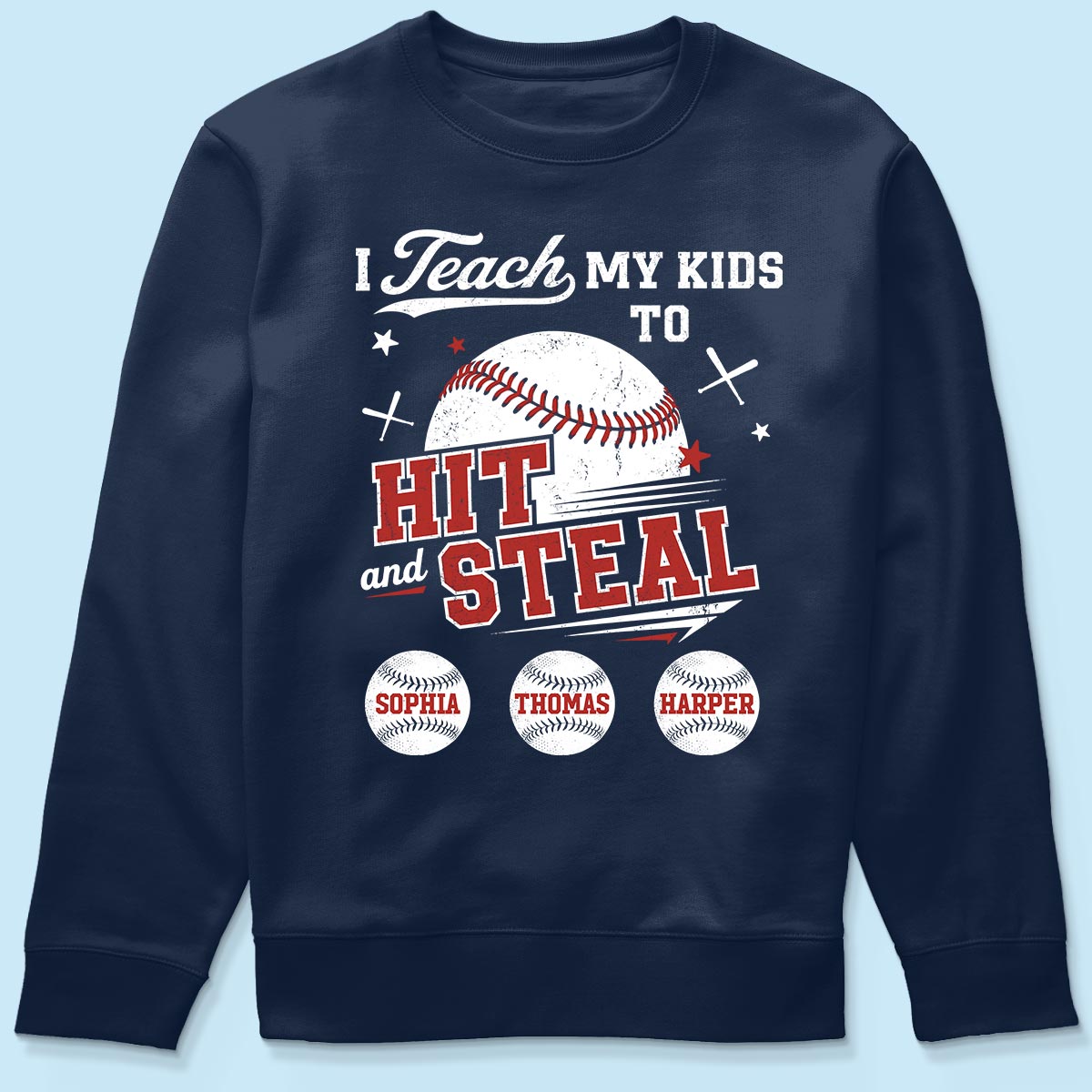 Best Dads Teach Kids To Hit & Steal - Personalized Shirt - Father's Day Gift For Baseball Dad, Husband