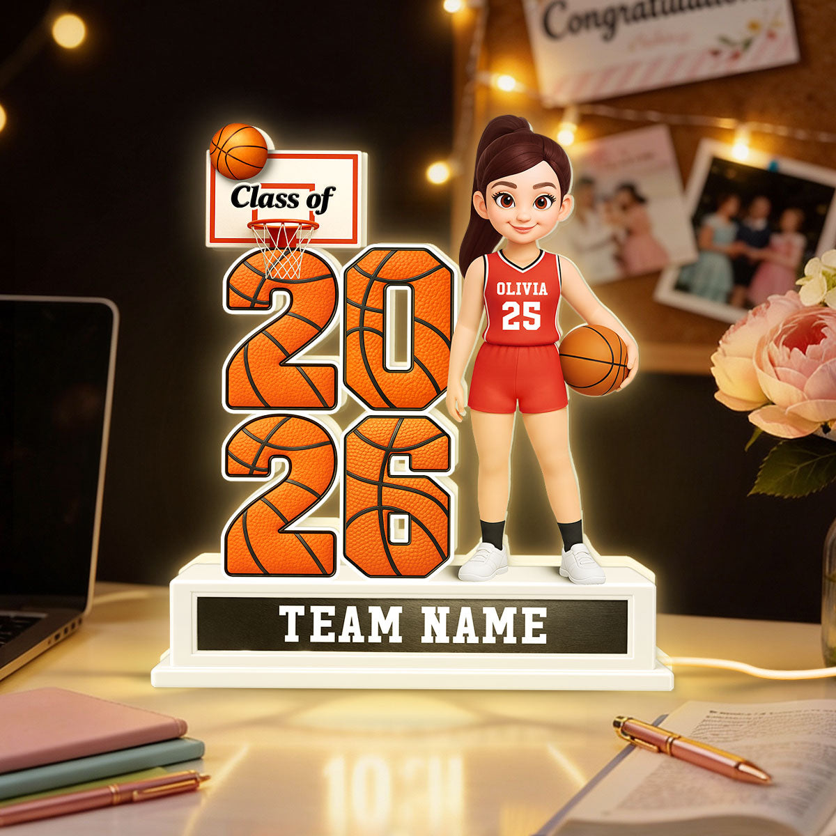 Basketball Senior Class Of 2026 2027 - Personalized Light Box - Graduation Gift For Son, Daughter