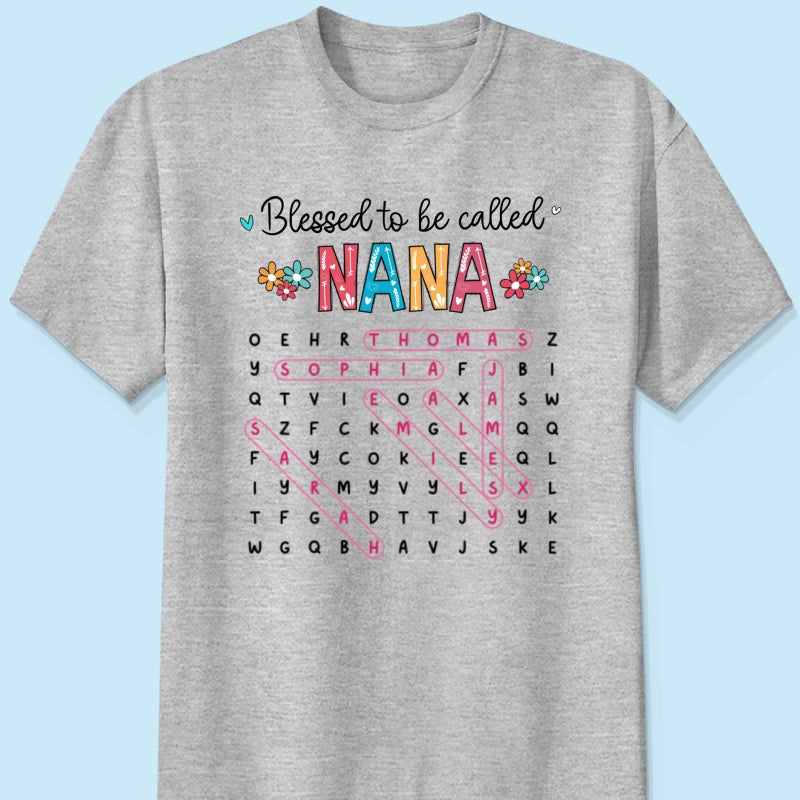 Blessed To Be Called Grandma Word Search Puzzle - Personalized Shirt - Mother's Day Gift For Grandma Mom