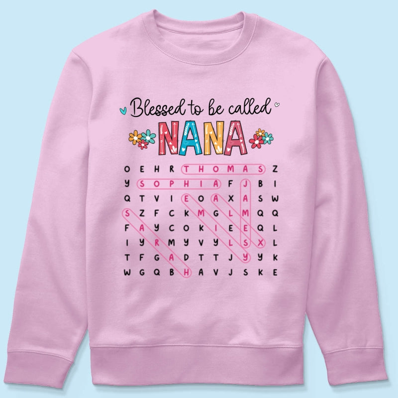 Blessed To Be Called Grandma Word Search Puzzle - Personalized Shirt - Mother's Day Gift For Grandma Mom