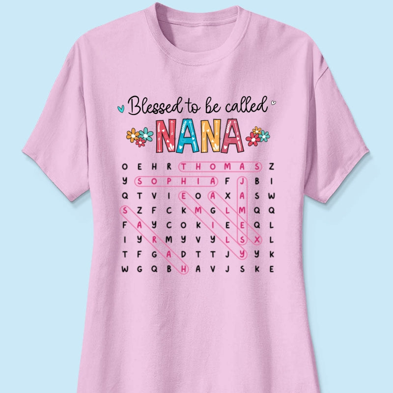 Blessed To Be Called Grandma Word Search Puzzle - Personalized Shirt - Mother's Day Gift For Grandma Mom