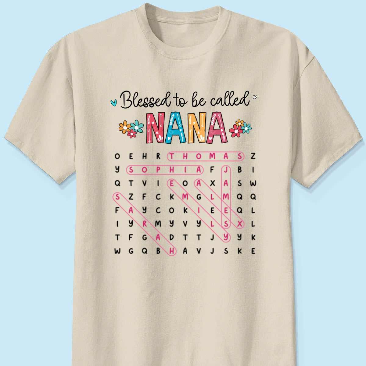 Blessed To Be Called Grandma Word Search Puzzle - Personalized Shirt - Mother's Day Gift For Grandma Mom