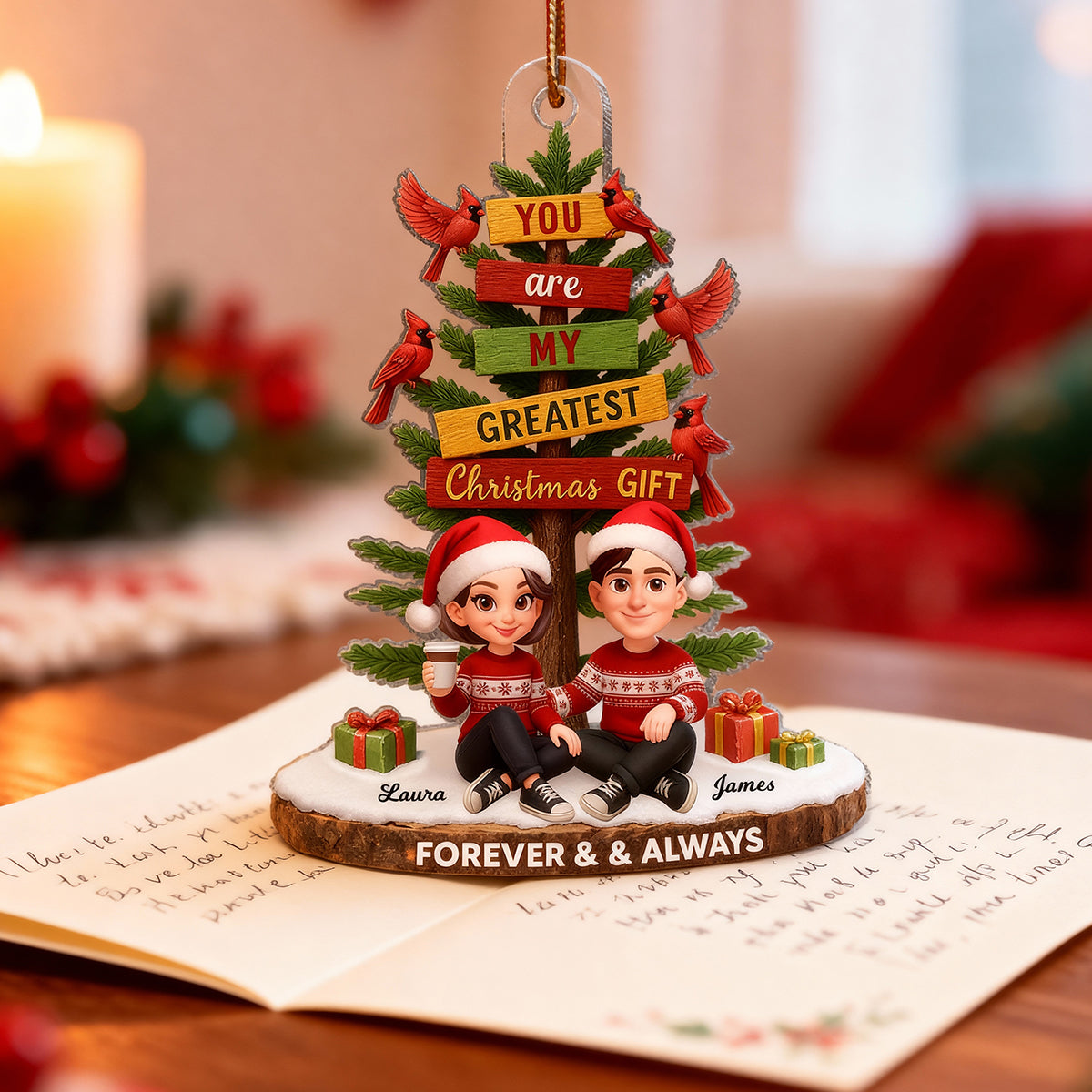 You Are My Greatest Christmas Gift - Personalized Acrylic Orament - Christmas Gift for Couple