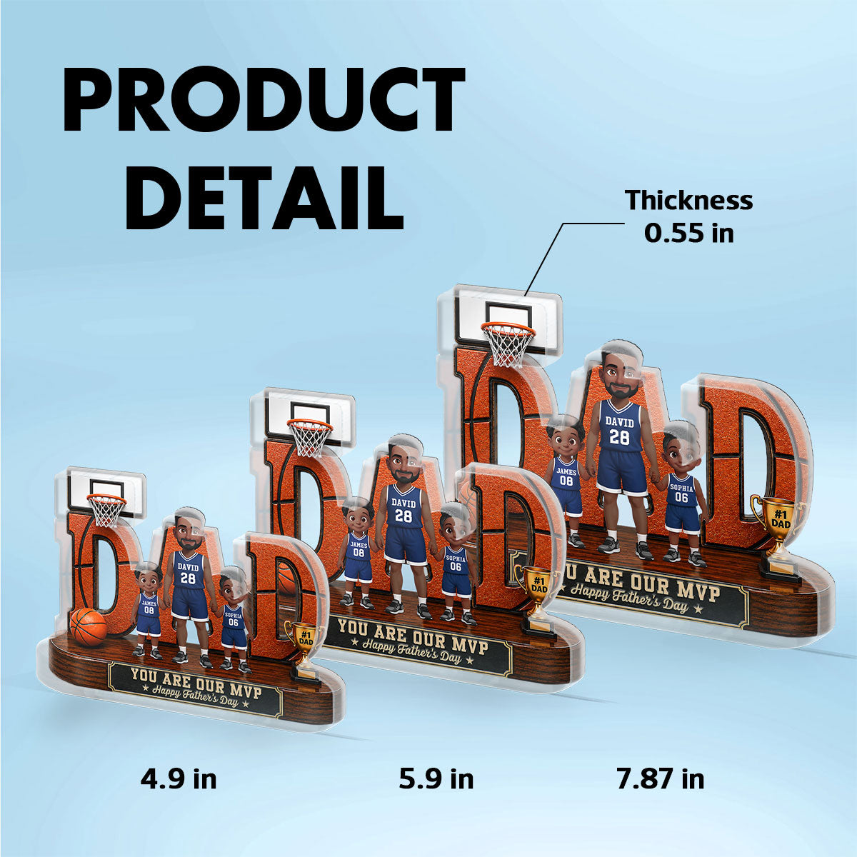 Basketball Dad Legend You Are Our MVP 2D Flat Printed - Personalized Acrylic Block Plaque -  Gift For Dad, Husband, Basketball Fans