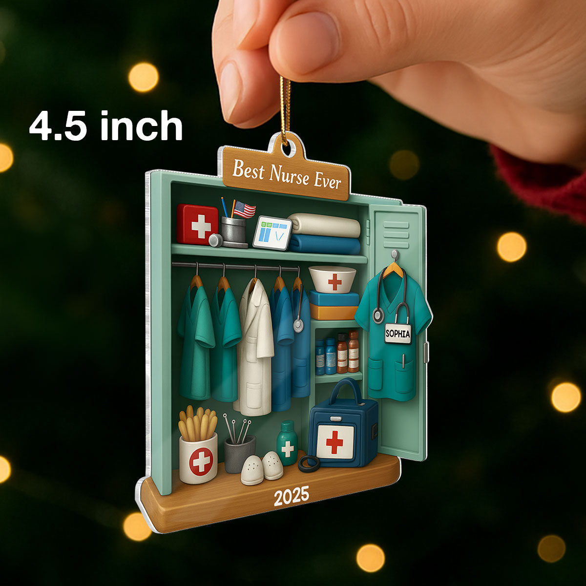 Best Nurse Ever - Personalized Acrylic Ornament - Christmas Gift for Nurse