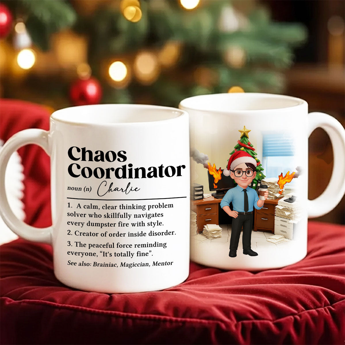 Chaos Coordinator Definition Office Humor - Personalized Mug - Christmas Gift for Coworkers, Husband, Wife, Daughter, Son, Friends