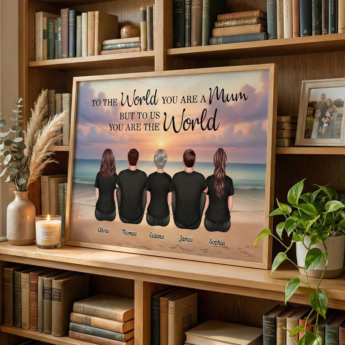 Beach Landscape To The World You Are A Mother - Personalised Poster - Gift For Mum