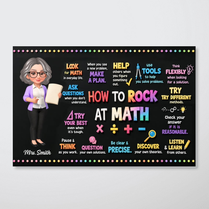 How To Rock At Match Classroom - Personalized Poster - Back To School Gift For Teachers, Classroom Decors