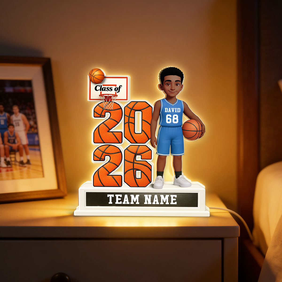 Basketball Senior Class Of 2026 2027 - Personalized Light Box - Graduation Gift For Son, Daughter