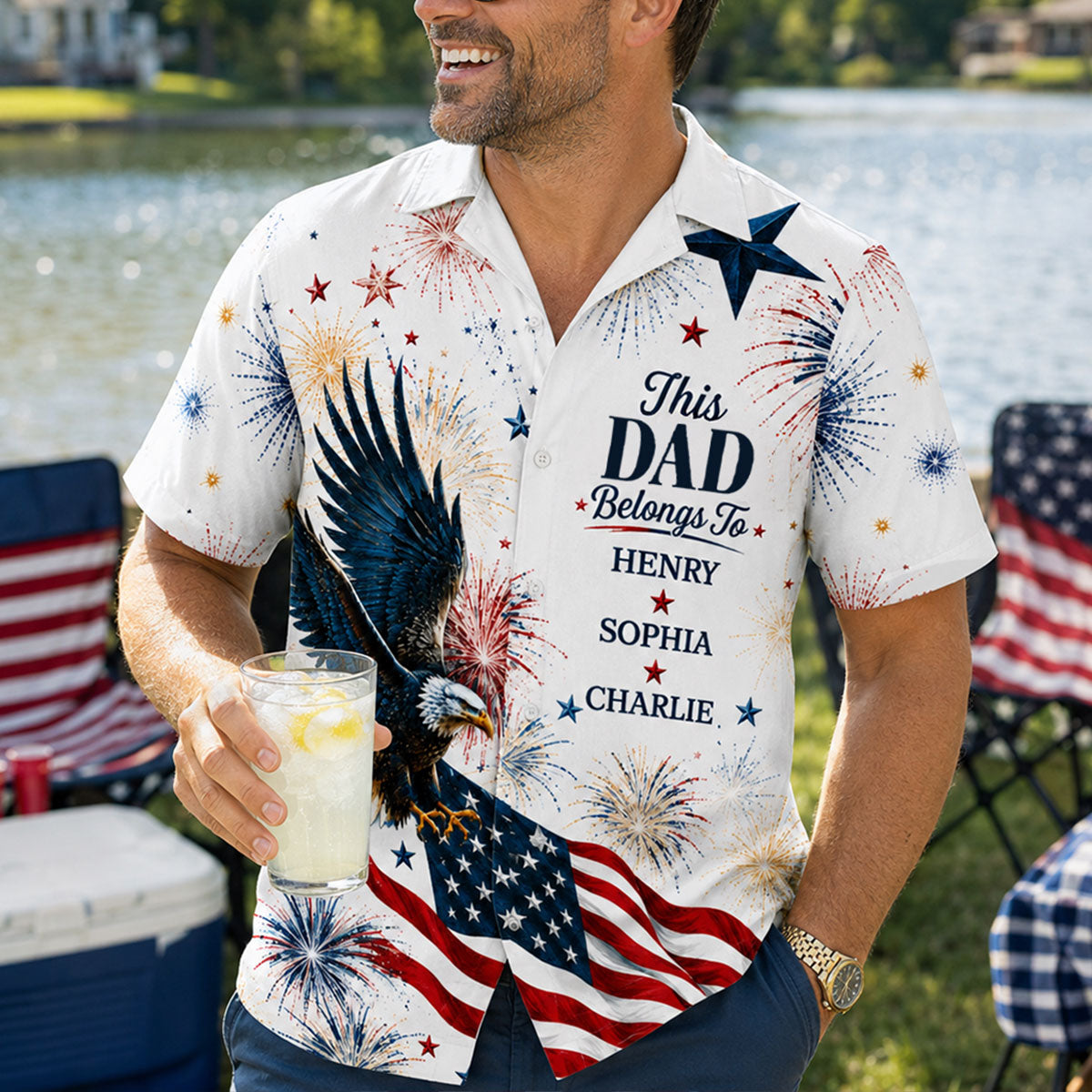 250 Years Of Freedom - Personalized Hawaiian Shirt - 4th July Gift For Men, Grandpas, Dads, Husband