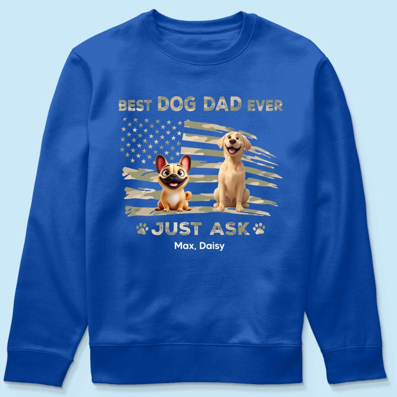 Best Dog Dad Ever Nation Flag - Personalized Shirt - Father's Day Gift For Dog Dad, Patriotic 4th Of July Gift, USA 250th Anniversary