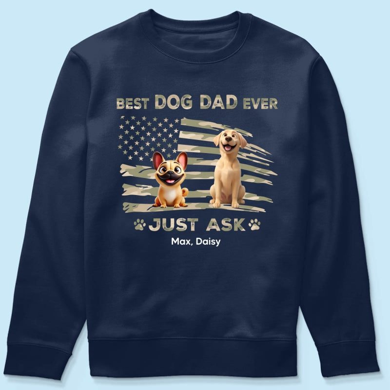 Best Dog Dad Ever Nation Flag - Personalized Shirt - Father's Day Gift For Dog Dad, Patriotic 4th Of July Gift, USA 250th Anniversary