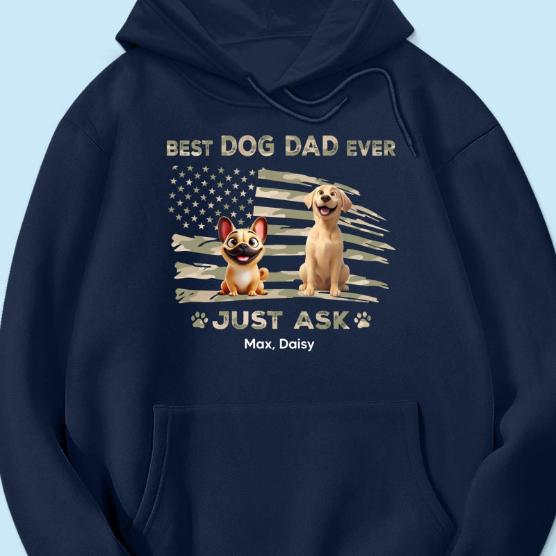 Best Dog Dad Ever Nation Flag - Personalized Shirt - Father's Day Gift For Dog Dad, Patriotic 4th Of July Gift, USA 250th Anniversary