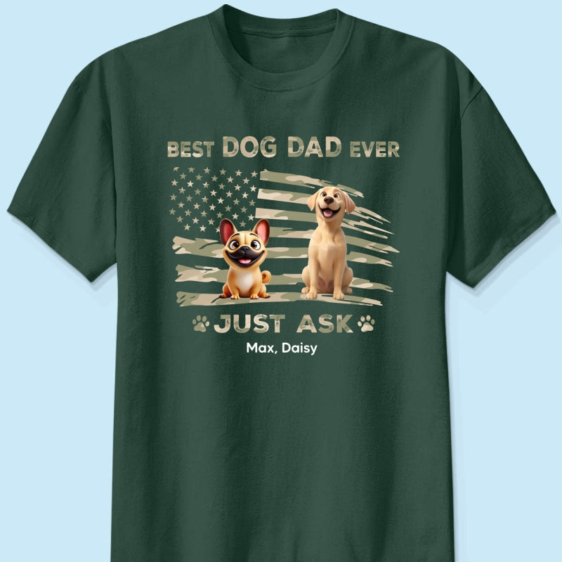Best Dog Dad Ever Nation Flag - Personalized Shirt - Father's Day Gift For Dog Dad, Patriotic 4th Of July Gift, USA 250th Anniversary