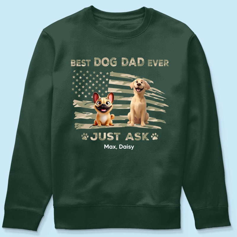 Best Dog Dad Ever Nation Flag - Personalized Shirt - Father's Day Gift For Dog Dad, Patriotic 4th Of July Gift, USA 250th Anniversary
