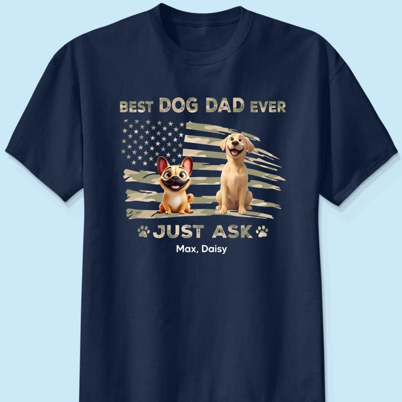 Best Dog Dad Ever Nation Flag - Personalized Shirt - Father's Day Gift For Dog Dad, Patriotic 4th Of July Gift, USA 250th Anniversary