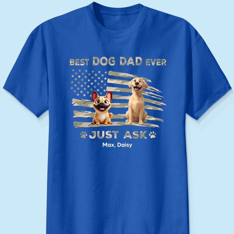 Best Dog Dad Ever Nation Flag - Personalized Shirt - Father's Day Gift For Dog Dad, Patriotic 4th Of July Gift, USA 250th Anniversary
