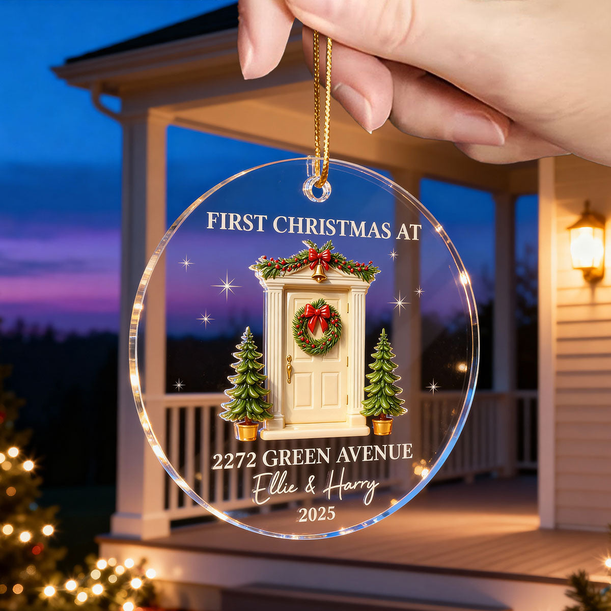First Christmas New Home 3D Effect - Personalized Acrylic Ornament - New Home Decor
