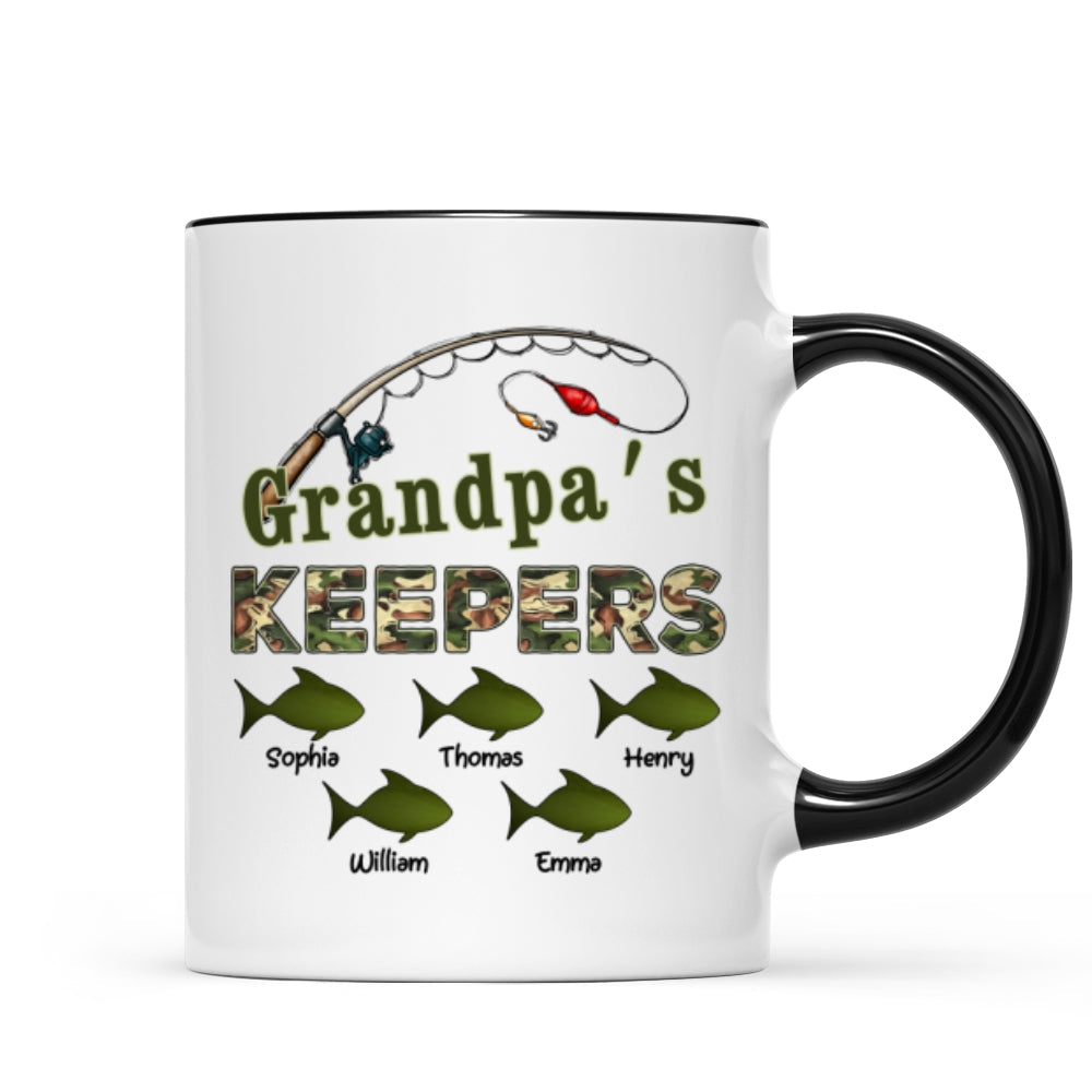 Fishing Grandpa's Keepers - Personalized Mug - Father's Day Gift For Grandpa, Dad