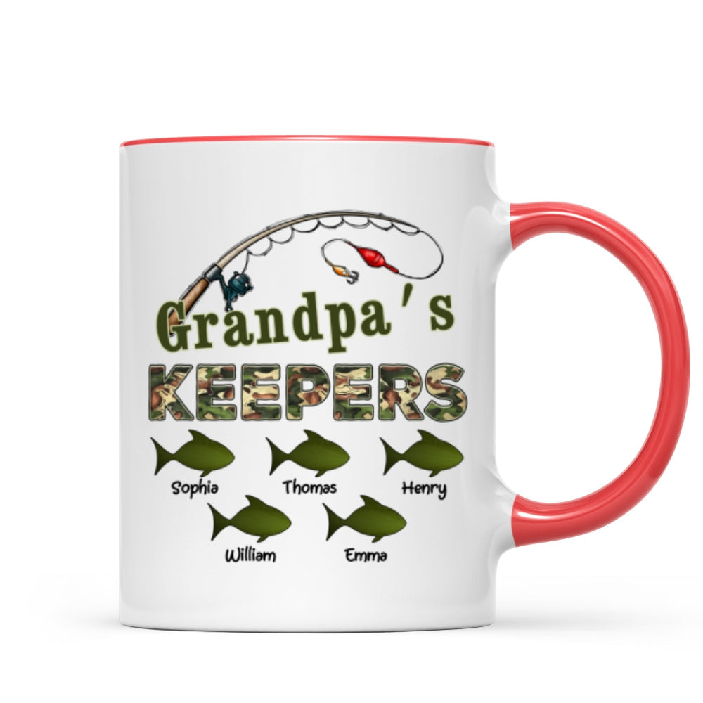 Fishing Grandpa's Keepers - Personalized Mug - Father's Day Gift For Grandpa, Dad