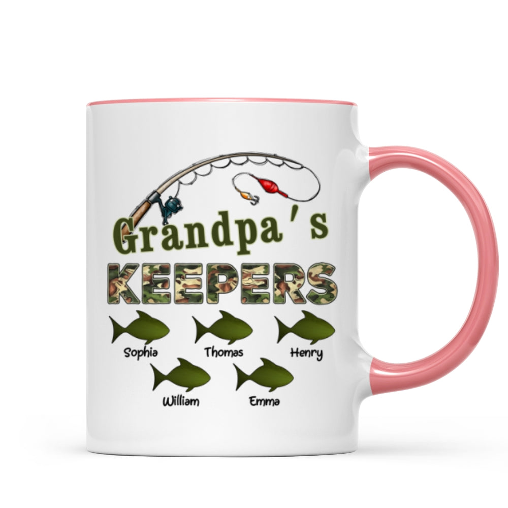 Fishing Grandpa's Keepers - Personalized Mug - Father's Day Gift For Grandpa, Dad
