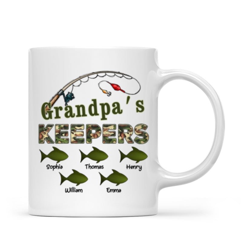 Fishing Grandpa's Keepers - Personalized Mug - Father's Day Gift For Grandpa, Dad