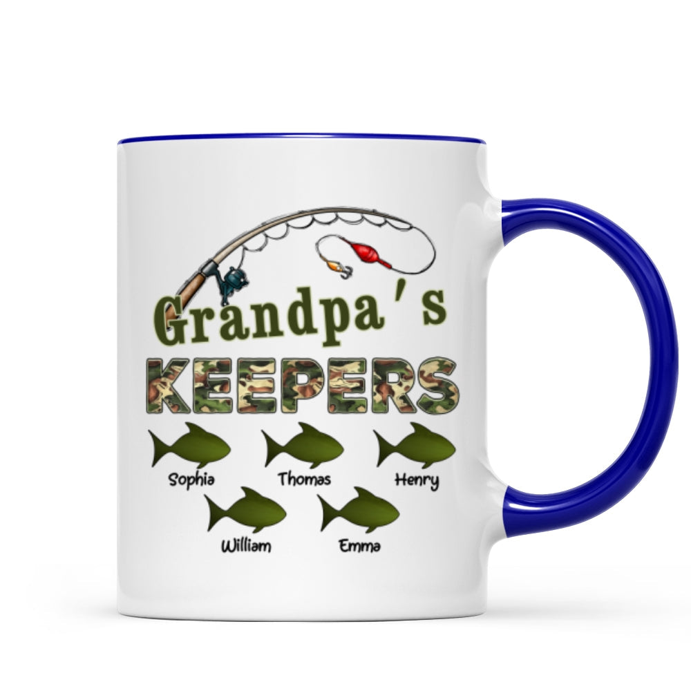 Fishing Grandpa's Keepers - Personalized Mug - Father's Day Gift For Grandpa, Dad