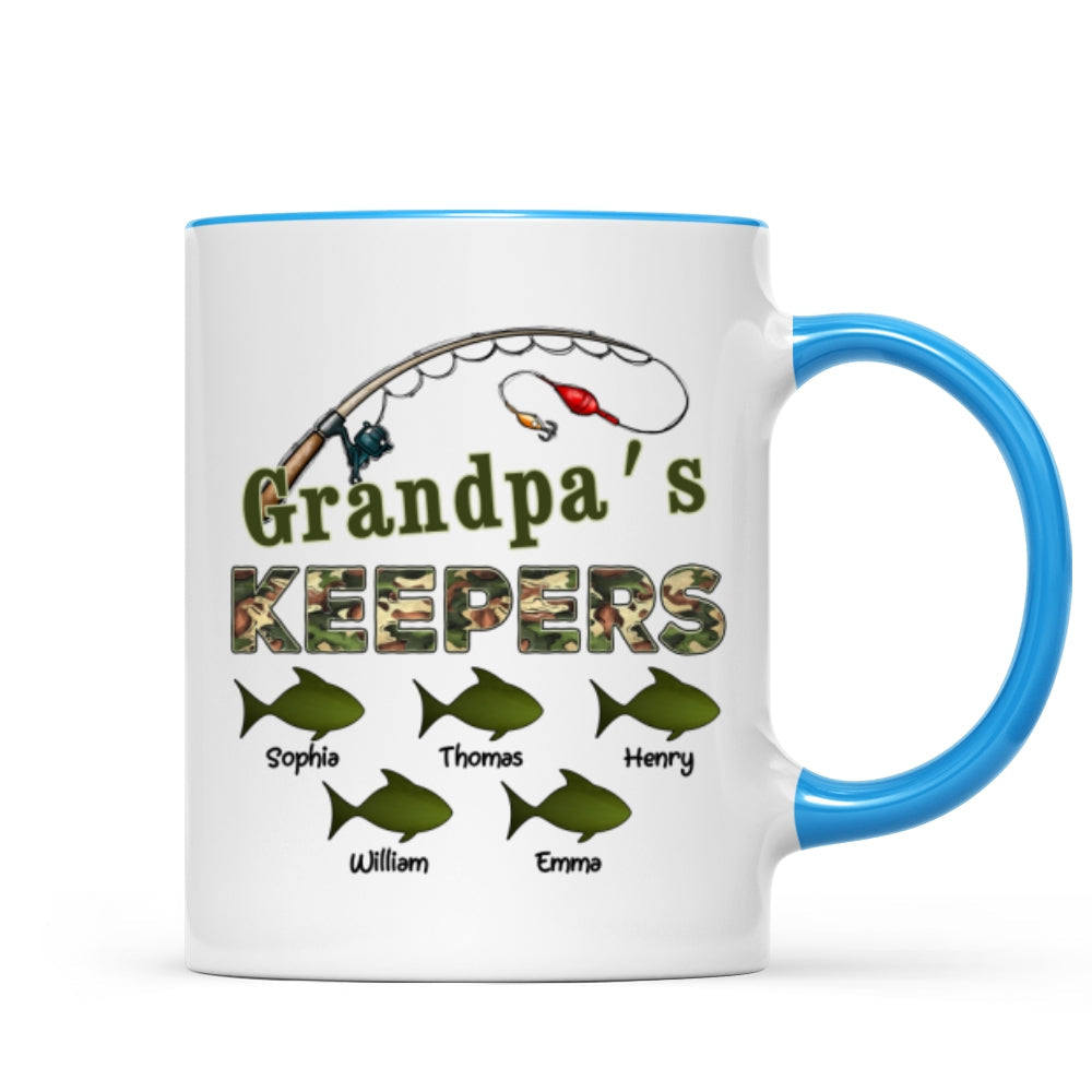 Fishing Grandpa's Keepers - Personalized Mug - Father's Day Gift For Grandpa, Dad