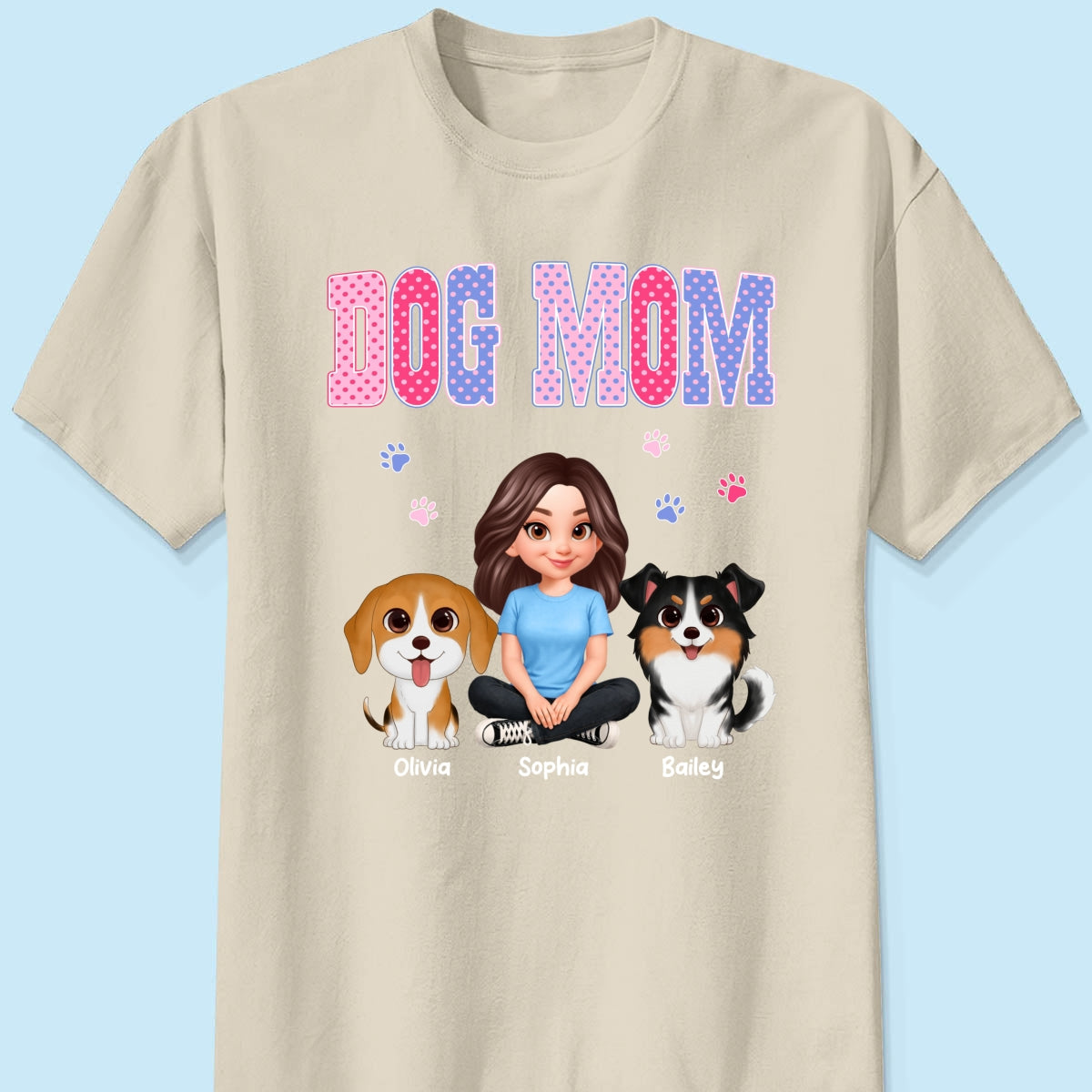 Trending Polka Dot Pattern Spring Summer Vibe Dog Mom - Personalized Shirt - Mother's Day Gift For Dog Mom