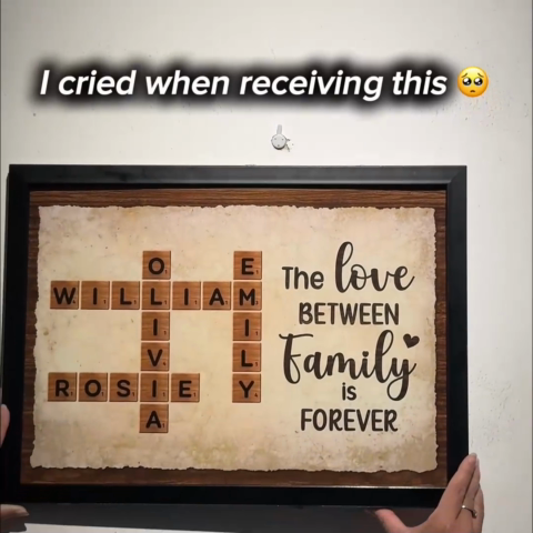 Together We Make A Family Crossword Art - Personalized Poster - Sentimental Gift for Grandma Grandpa Grandparents