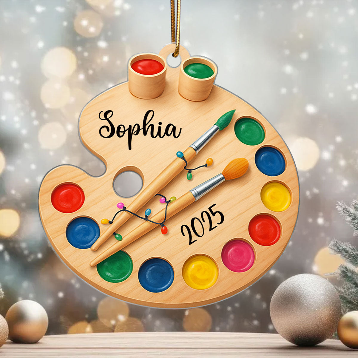 Art From the Heart – Personalized Acrylic Ornament – Sentimental Gift for Painters