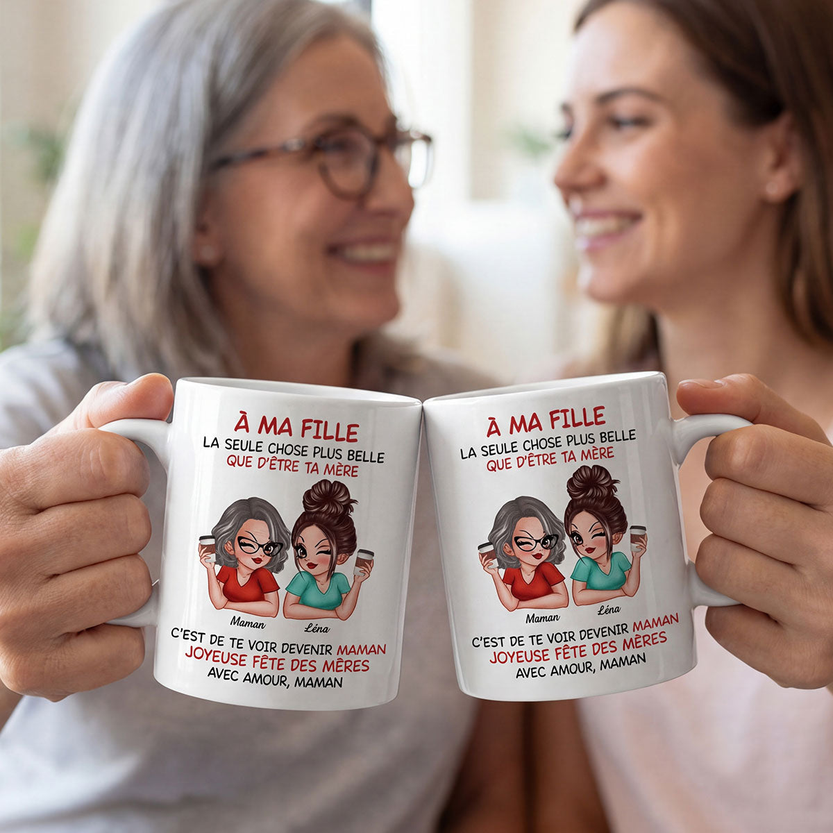 À ma fille – Te voir être maman – Mug personnalisé – Cadeau de Fête des Mères pour ma fille